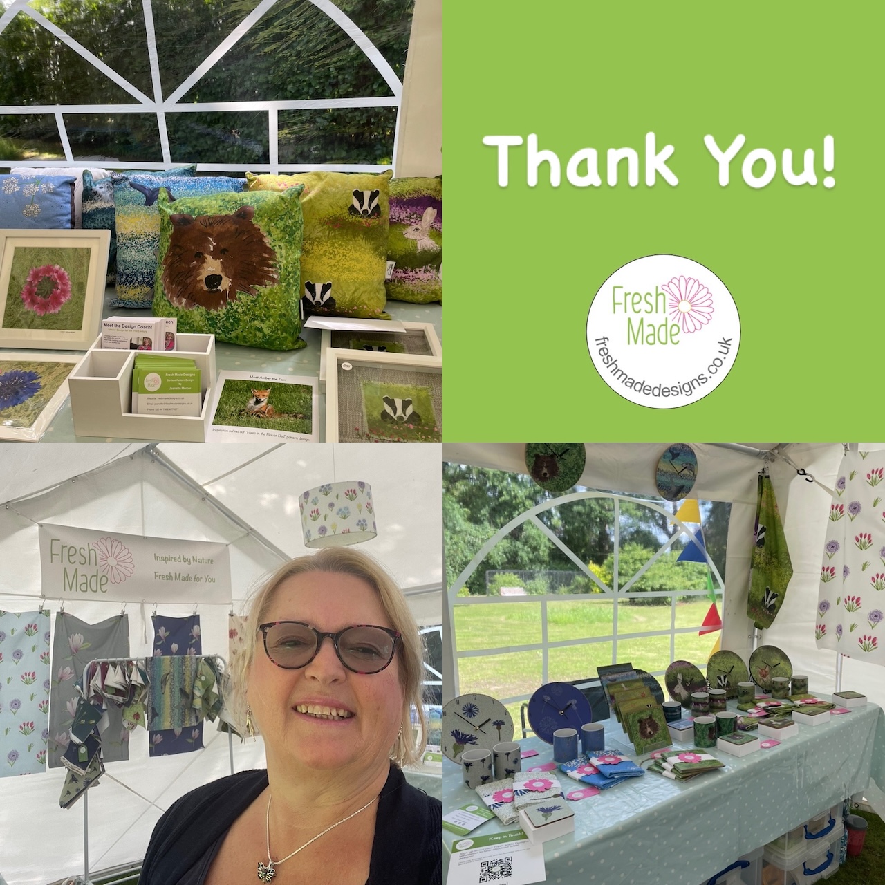 Fresh Made Designs Stand Horsham Artists Art Trail 2025 collage